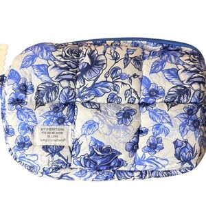 Simply Southern Blue White Floral Rose Marsh Puffer Crossbody Bag NWT 0125-BAG